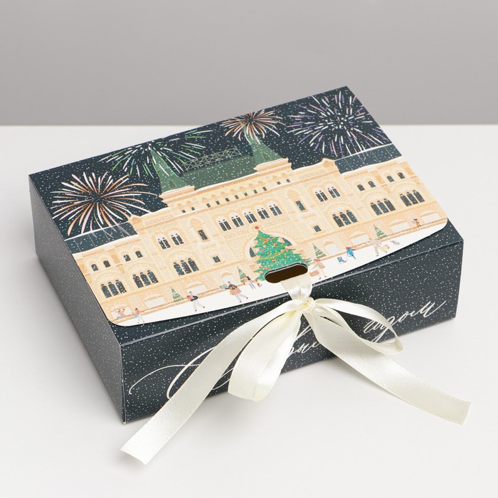 Складная коробка подарочная «Новогодний город», 16.5 × 12.5 × 5 см