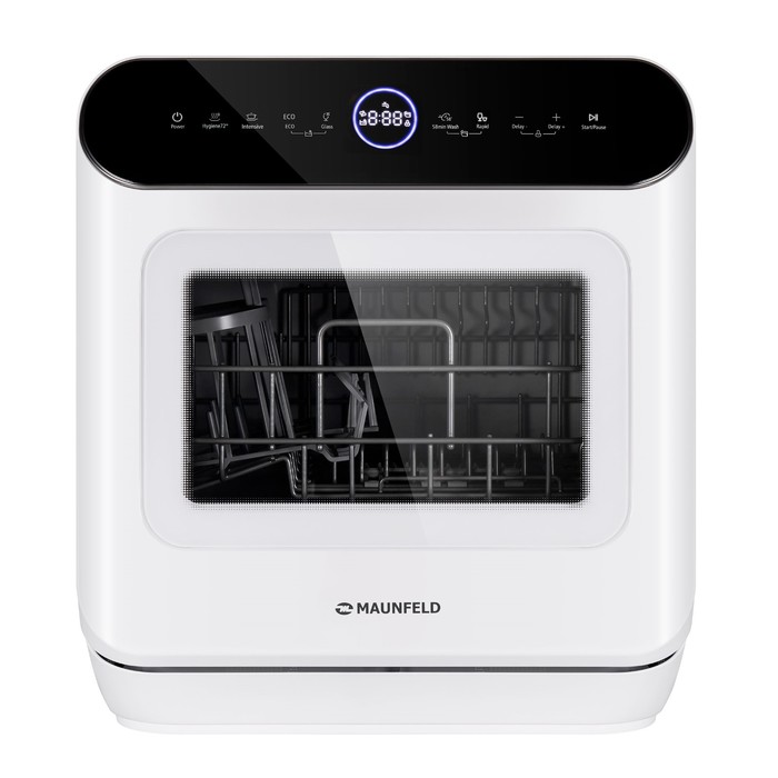 Посудомоечная машина MAUNFELD MWF07IM, класс В, 3 комплекта, 7 программ, бело-чёрная - Фото 1