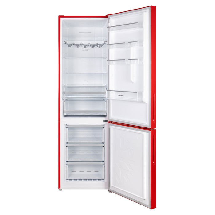 Холодильник MAUNFELD MFF200NFR, двухкамерный, класс А+, 377 л, Full No Frost, красный