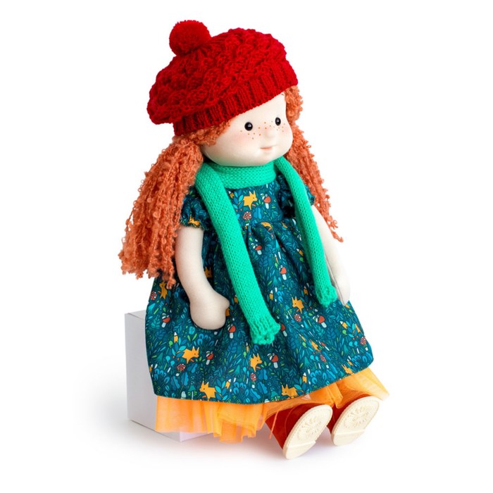 Мягкая кукла «Ива в шапочке и шарфе», 38 см - фото 1908913226