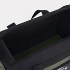 Сумка спортивная на молнии, 3 наружных кармана, длинный ремень, чёрная, хаки - Фото 3