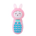 Музыкальный телефончик «Милый зайка», звук, свет, цвет розовый - фото 6612473