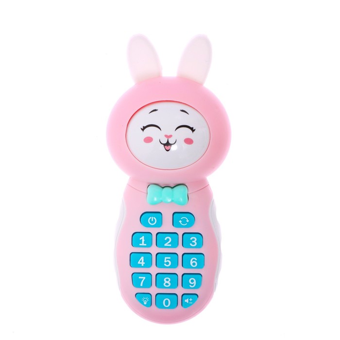 Музыкальный телефончик «Милый зайка», звук, свет, цвет розовый - фото 1883910072