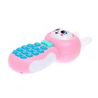 Музыкальный телефончик «Милый зайка», звук, свет, цвет розовый - фото 6612474