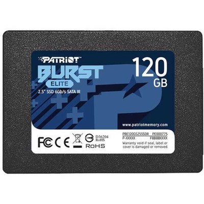 Накопитель SSD Patriot PBE120GS25SSDR, 120 Гб, SATA III, 2.5"