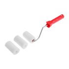 Валик ЛОМ, поролон, 65 мм, рукоятка d=6 мм, D=16 мм, 2 запасных шубки - Фото 1