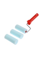 Валик ЛОМ, поролон, 100 мм, рукоятка d=6 мм, D=16 мм, 2 запасных шубки - Фото 6