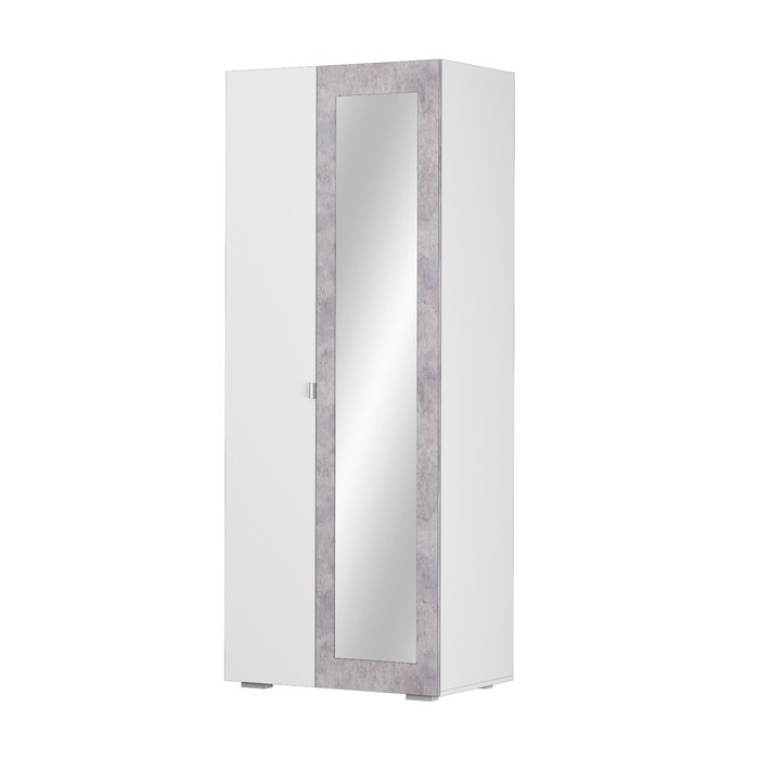 Шкаф 2-створчатый «Акцент №22», 800 × 523 × 2020 мм, цвет белый / цемент светлый - Фото 1