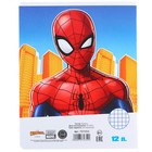 Тетрадь в клетку 12 листов, 5 видов МИКС, обложка мелованный картон, Человек-паук - Фото 8