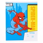 Тетрадь в клетку 12 листов, 4 вида МИКС, обложка мелованная бумага, Человек-паук - Фото 6