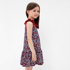Платье для девочки, цвет полоска/якорь, рост 110 - фото 26440044