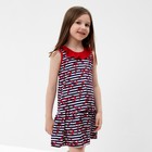 Платье для девочки, цвет полоска/якорь, рост 110 - фото 26440045