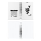 Тетрадь А6 (120 х 146 мм), 80 листов в клетку на гребне ErichKrause Blossom "Black and White", пластиковая обложка, тиснение "песок", блок офсет, белизна 100% - Фото 2