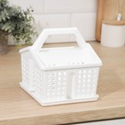 Подставка под столовые приборы «Лофт», 15×16×16 см, пластик, белый - Фото 2