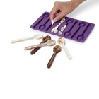 Форма для украшений Доляна «Ложечки», силикон, 13,5×9,5×0,7 см, 6 ячеек (8,3×1,8 см), цвет коричневый - фото 24587314