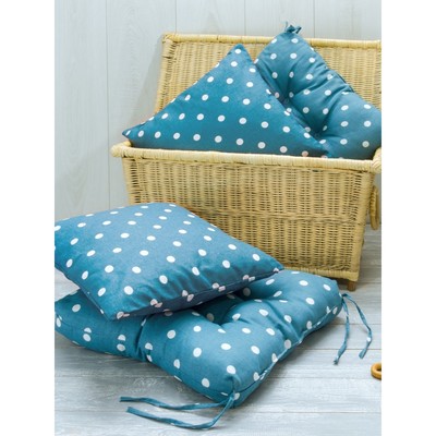 Подушка декоративная Blue polka dot, размер 40х40 см