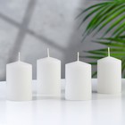 Набор свечей-цилиндров "Интерьерный", 4 шт, 6х4 см, 10 ч, белый - фото 9767311