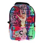 Рюкзак молодёжный 39 х 30 х 17 см, эргономичная спинка + usb и аудио выход, deVENTE Red Label, Love, розовый/зелёный - Фото 4