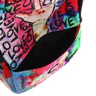 Рюкзак молодёжный 39 х 30 х 17 см, эргономичная спинка + usb и аудио выход, deVENTE Red Label, Love, розовый/зелёный - Фото 10
