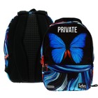 Рюкзак молодёжный 39 х 30 х 17 см, эргономичная спинка + usb и аудио выход, синий, deVENTE Red Label, Private, чёрный - фото 9767645