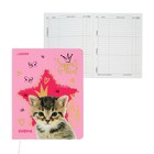 Дневник школьный для 1-11 класса, Cat Princess, твёрдая обложка, искусственная кожа, блок 80 г/м2, ляссе - фото 321341992