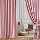 Комплект штор с подхватами «Лаура», размер 2х200х270 см, цвет розовый - фото 2099154