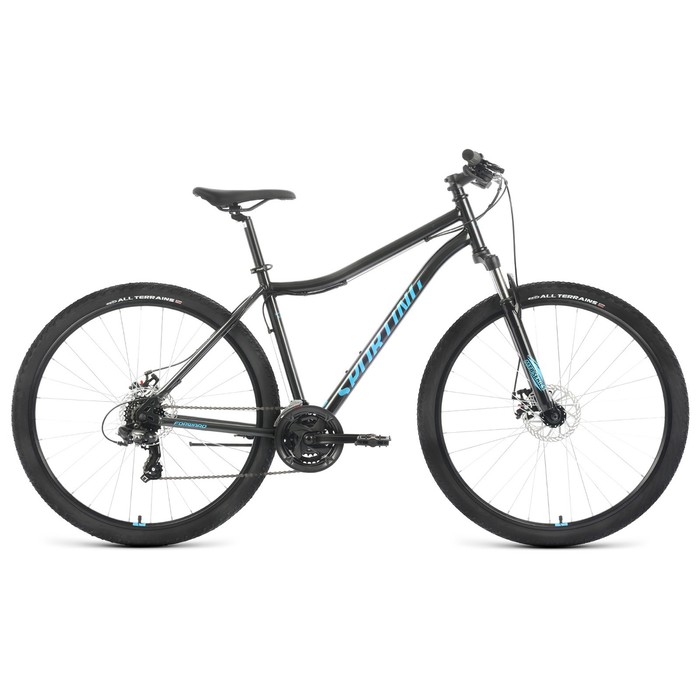 Велосипед 29" Forward Sporting 2.2 D, 2022, цвет чёрный/бирюзовый, р. 17"