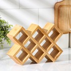 Подставка для бутылок вина Доляна, 24.5×17×6.2 см, бамбук - Фото 1