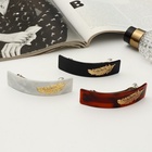 Заколка - автомат для волос «Бэлла», прямоугольник перо, 9 см, МИКС - Фото 4