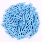 Набор прищепок для декора 50 шт., голубые — 2,5 см - Фото 1