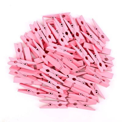 Набор прищепок для декора 50 шт., розовые — 3,5 см
