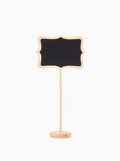 Ценник меловой на ножке «Вытянутые углы», 8.4×6×18 см, чёрный, бежевый