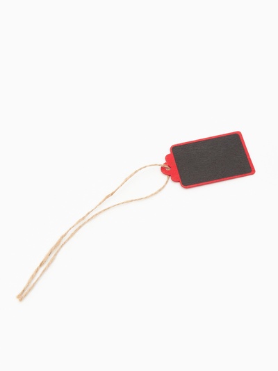 Меловой ценник «Подвесной» 7×4, бирка, (фасовка 10 шт.), цвет чёрно-красный