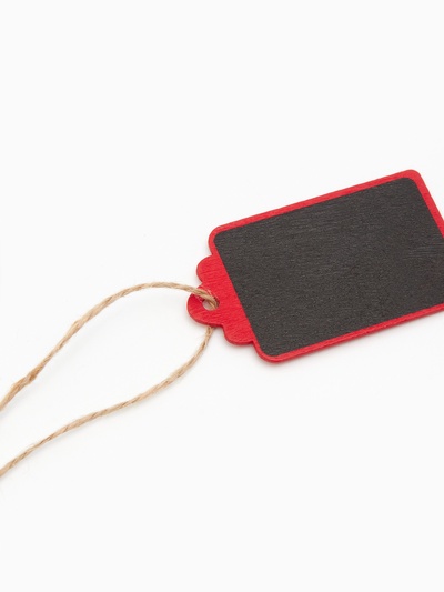 Меловой ценник «Подвесной» 7×4, бирка, (фасовка 10 шт.), цвет чёрно-красный