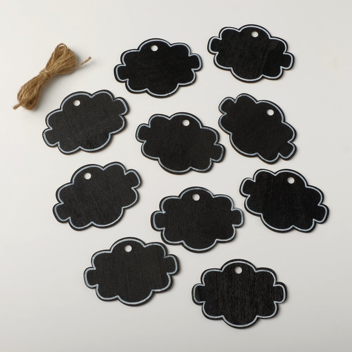 Меловой ценник «Подвесной» 8×5,8, облако, (фасовка 10 шт.), цвет чёрно-белый - фото 1908915066