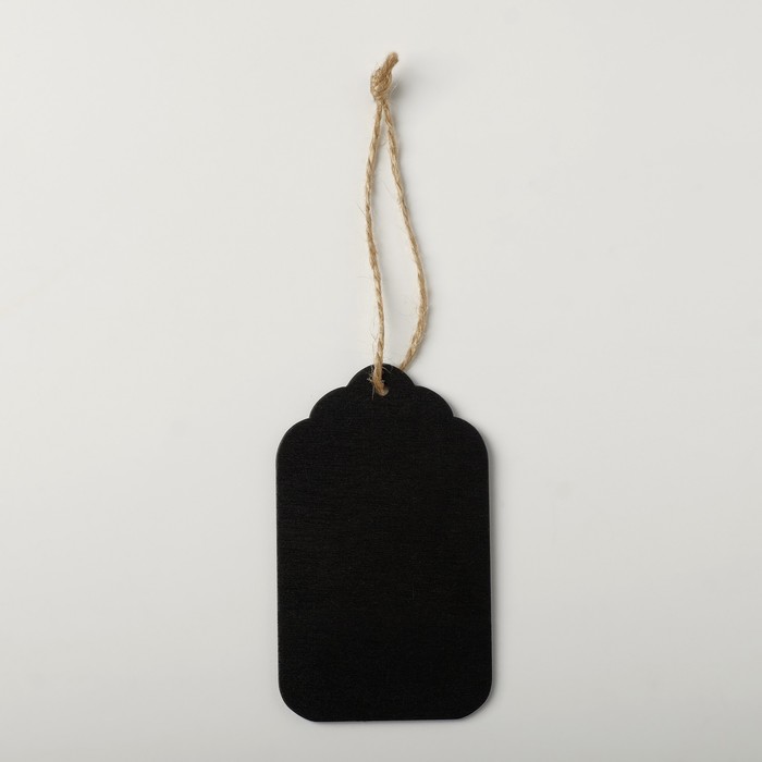 Меловой ценник «Бирка» 10×6, на верёвке, прямоугольник ступенька, (фасовка 10 шт.), цвет чёрный - фото 1919310096