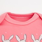 Боди с длинным рукавом Крошка Я «Зайчик», рост 86-92 см, цвет розовый - фото 27336111