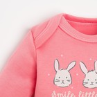 Боди с длинным рукавом Крошка Я «Зайчик», рост 86-92 см, цвет розовый - фото 27336112