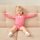 Боди с длинным рукавом Крошка Я «Зайчик», рост 86-92 см, цвет розовый - фото 27336109