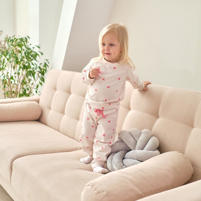 Костюм для девочки (джемпер, брюки) «Крошка Я. Зайчик», рост 86-92 см, бежевый - Фото 1