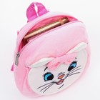 Рюкзак детский для девочки, плюшевый на молнии, с карманом, 19×22 см «Кошечка Мари», Коты Аристократы - Фото 4
