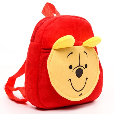 Рюкзак плюшевый, на молнии, с карманом, 19 х 22 см "Мишка", Медвежонок Винни и его друзья