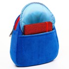 Рюкзак детский для мальчика плюшевый на молнии, с карманом, 19×22 см «Капитан Америка», Мстители - Фото 6