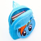 Рюкзак плюшевый на молнии, с карманом, 19 х 22 см "Радуга Дэш", My little Pony - фото 6613663
