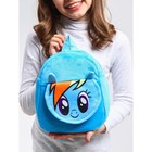Рюкзак плюшевый на молнии, с карманом, 19 х 22 см "Радуга Дэш", My little Pony - фото 6613662