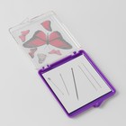 Игольница магнитная «Бабочки», с иглами, 7 × 8 см, цвет фиолетовый - Фото 3