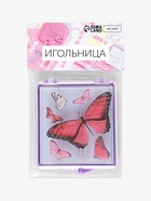 Игольница магнитная «Бабочки», 7×8 см, фиолетовая - Фото 4
