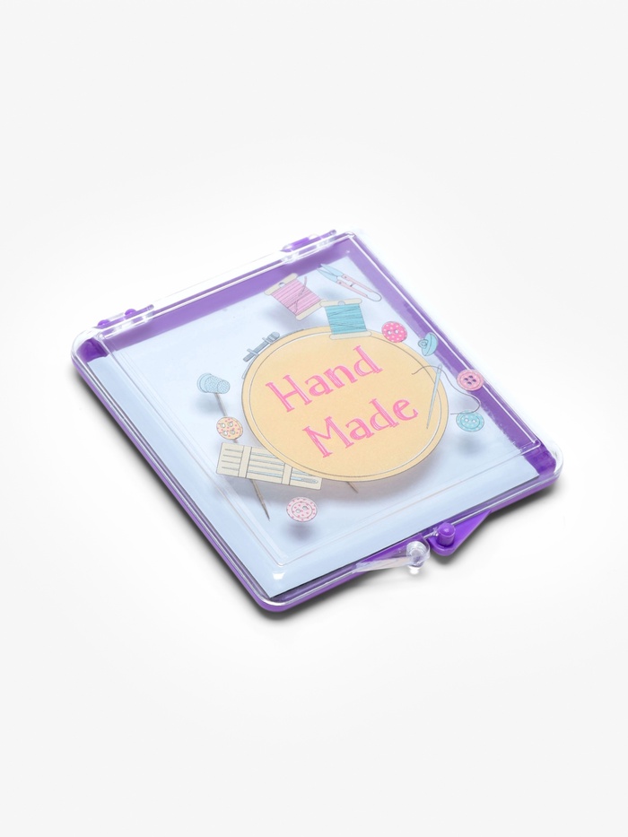 Игольница магнитная Hand made, 7×8 см, фиолетовая