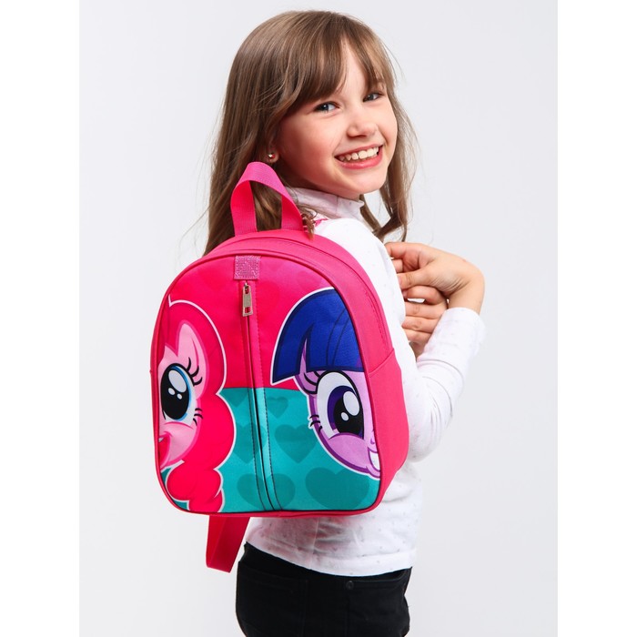 Рюкзак детский, на молнии, 23 см х 10 см х 27 см "Пинки Пай и Искорка", My Little Pony - фото 1926430366