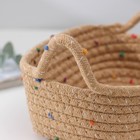 Корзина для хранения плетёная Доляна «Энрика», 19×15×6 см, цвет бежевый - фото 65991075